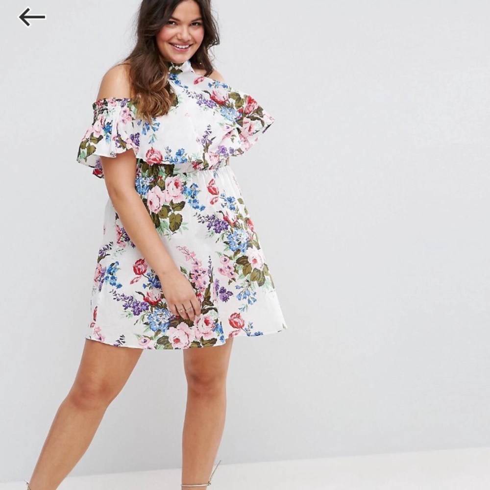 ASOS Curve off shoulder floral dress